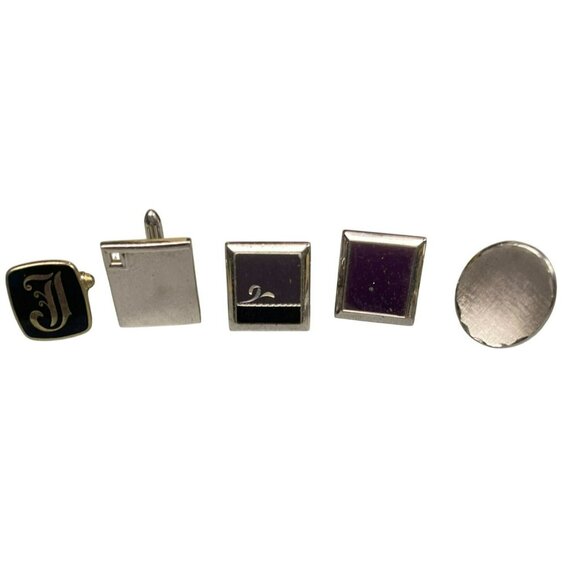 Mismatched Vintage Cufflinks Set Of 5 - Picture 1 of 4